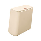 Maxbell Trash Can with Lid Household Toilet Wastebasket for Kitchen Bathroom Bedroom Beige