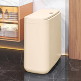 Maxbell Trash Can with Lid Household Toilet Wastebasket for Kitchen Bathroom Bedroom Beige