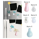 Maxbell Mini Vase Fridge Magnets Ceramic Flower Arrangement for Kitchen Cabinet Door Style A