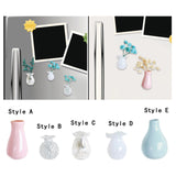 Maxbell Mini Vase Fridge Magnets Ceramic Flower Arrangement for Kitchen Cabinet Door Style A