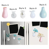 Maxbell Mini Vase Fridge Magnets Ceramic Flower Arrangement for Kitchen Cabinet Door Style A
