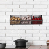Maxbell Wall Hanging Baskets Wall Mounted Multiuse for Living Room 42.8x11x13.5cm Black