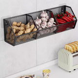 Maxbell Wall Hanging Baskets Wall Mounted Multiuse for Living Room 42.8x11x13.5cm Black