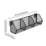 Maxbell Wall Hanging Baskets Wall Mounted Multiuse for Living Room 42.8x11x13.5cm Black