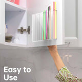 Maxbell Straw Dispenser Clear Portable Drinking Straw Holder for Bar Kitchen Cabinet