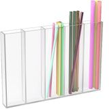 Maxbell Straw Dispenser Clear Portable Drinking Straw Holder for Bar Kitchen Cabinet