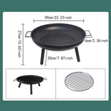Maxbell Firepit Round for Wood Burning Campfire Stand for Barbecue Outdoor Traveling