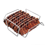 Maxbell Grill Rib Rack BBQ Tool Sturdy Easy to Use Multipurpose for Hams Yard Hiking