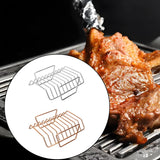 Maxbell Grill Rib Rack BBQ Tool Sturdy Easy to Use Multipurpose for Hams Yard Hiking