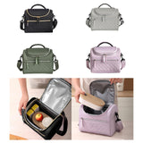 Maxbell Lunch Bag for Women Portable Adult Lunch Cooler Case for Beach Office Travel Black