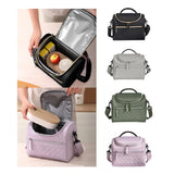 Maxbell Lunch Bag for Women Portable Adult Lunch Cooler Case for Beach Office Travel Black