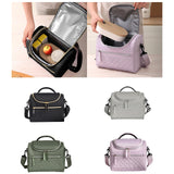 Maxbell Lunch Bag for Women Portable Adult Lunch Cooler Case for Beach Office Travel Black