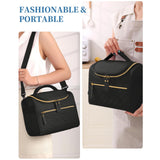 Maxbell Lunch Bag for Women Portable Adult Lunch Cooler Case for Beach Office Travel Black