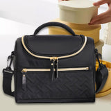 Maxbell Lunch Bag for Women Portable Adult Lunch Cooler Case for Beach Office Travel Black