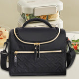 Maxbell Lunch Bag for Women Portable Adult Lunch Cooler Case for Beach Office Travel Black