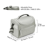 Maxbell Lunch Bag for Women Portable Adult Lunch Cooler Case for Beach Office Travel Gray