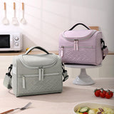 Maxbell Lunch Bag for Women Portable Adult Lunch Cooler Case for Beach Office Travel Gray