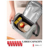 Maxbell Lunch Bag for Women Portable Adult Lunch Cooler Case for Beach Office Travel Gray