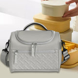 Maxbell Lunch Bag for Women Portable Adult Lunch Cooler Case for Beach Office Travel Gray