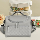 Maxbell Lunch Bag for Women Portable Adult Lunch Cooler Case for Beach Office Travel Gray