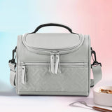 Maxbell Lunch Bag for Women Portable Adult Lunch Cooler Case for Beach Office Travel Gray