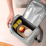 Maxbell Lunch Bag for Women Portable Adult Lunch Cooler Case for Beach Office Travel Gray