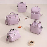 Maxbell Lunch Bag for Women Portable Adult Lunch Cooler Case for Beach Office Travel Purple