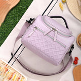 Maxbell Lunch Bag for Women Portable Adult Lunch Cooler Case for Beach Office Travel Purple
