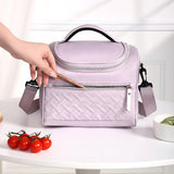Maxbell Lunch Bag for Women Portable Adult Lunch Cooler Case for Beach Office Travel Purple