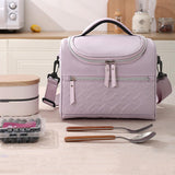 Maxbell Lunch Bag for Women Portable Adult Lunch Cooler Case for Beach Office Travel Purple