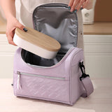 Maxbell Lunch Bag for Women Portable Adult Lunch Cooler Case for Beach Office Travel Purple