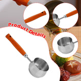 Maxbell Hot Oil Pan Cookware Cooking Pot Mini Frying Pan for Home Kitchen Egg Frying Wood Handle 22.5cm