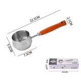 Maxbell Hot Oil Pan Cookware Cooking Pot Mini Frying Pan for Home Kitchen Egg Frying Wood Handle 22.5cm