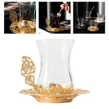 Maxbell Flower Tea Cup Gift Espresso Cups for Valentines Day Female Birthday Present Gold