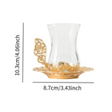 Maxbell Flower Tea Cup Gift Espresso Cups for Valentines Day Female Birthday Present Gold