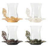 Maxbell Flower Tea Cup Gift Espresso Cups for Valentines Day Female Birthday Present Gold