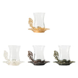 Maxbell Flower Tea Cup Gift Espresso Cups for Valentines Day Female Birthday Present Gold