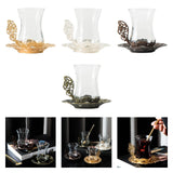 Maxbell Flower Tea Cup Gift Espresso Cups for Valentines Day Female Birthday Present Gold