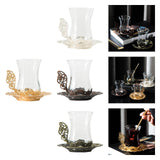 Maxbell Flower Tea Cup Gift Espresso Cups for Valentines Day Female Birthday Present Gold