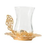 Maxbell Flower Tea Cup Gift Espresso Cups for Valentines Day Female Birthday Present Gold