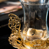 Maxbell Flower Tea Cup Gift Espresso Cups for Valentines Day Female Birthday Present Gold