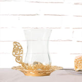 Maxbell Flower Tea Cup Gift Espresso Cups for Valentines Day Female Birthday Present Gold
