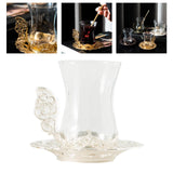 Maxbell Flower Tea Cup Gift Espresso Cups for Valentines Day Female Birthday Present Argent
