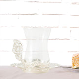 Maxbell Flower Tea Cup Gift Espresso Cups for Valentines Day Female Birthday Present Argent