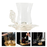 Maxbell Flower Tea Cup Gift Espresso Cups for Valentines Day Female Birthday Present Argent