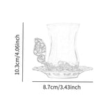 Maxbell Flower Tea Cup Gift Espresso Cups for Valentines Day Female Birthday Present Red
