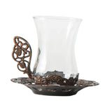 Maxbell Flower Tea Cup Gift Espresso Cups for Valentines Day Female Birthday Present Red