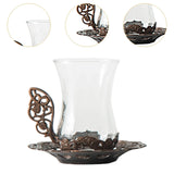 Maxbell Flower Tea Cup Gift Espresso Cups for Valentines Day Female Birthday Present Red