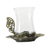 Maxbell Flower Tea Cup Gift Espresso Cups for Valentines Day Female Birthday Present Green