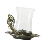 Maxbell Flower Tea Cup Gift Espresso Cups for Valentines Day Female Birthday Present Green